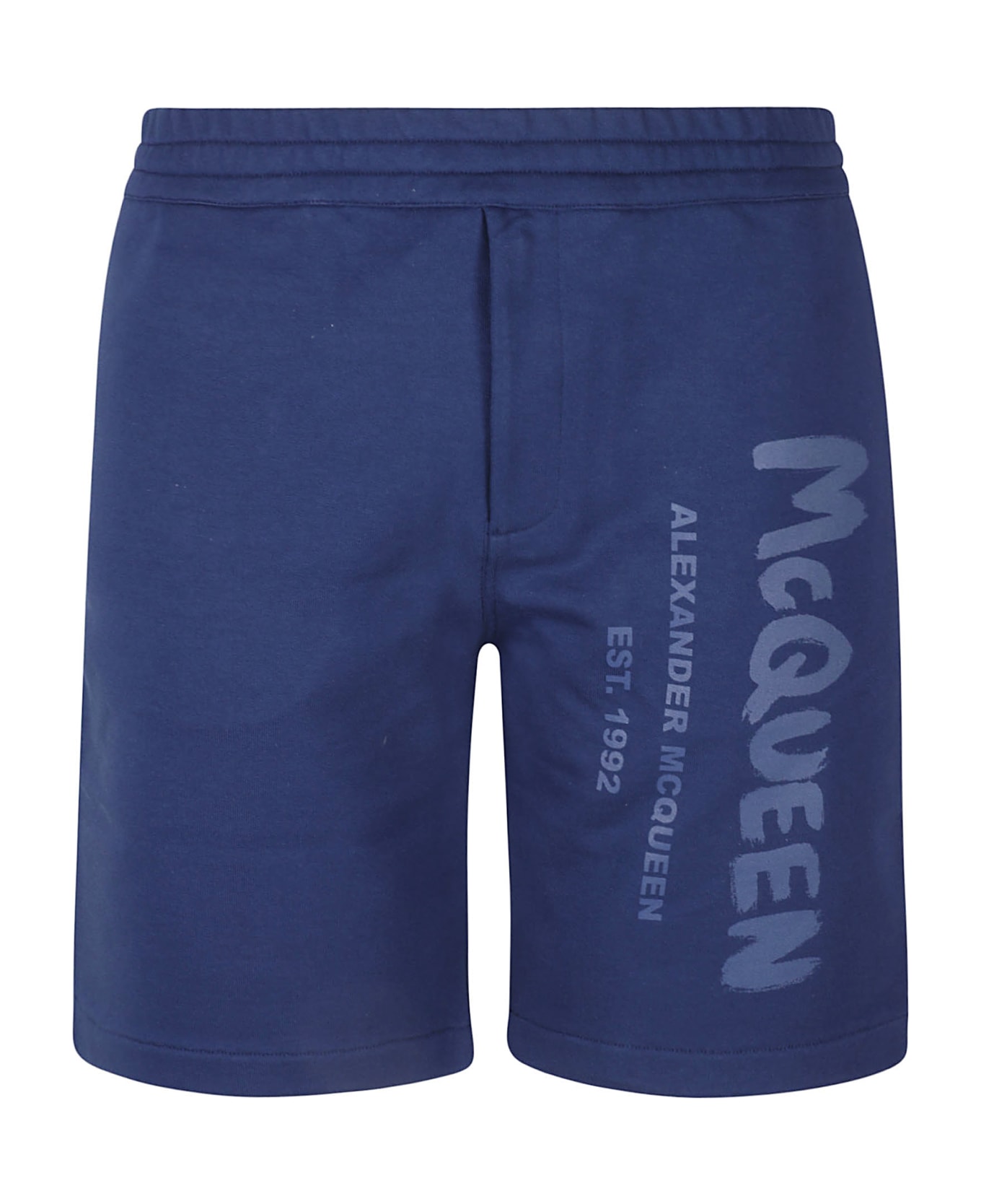 Alexander McQueen Graffiti Print Shorts - Midnight Blue/Tonal ショートパンツ