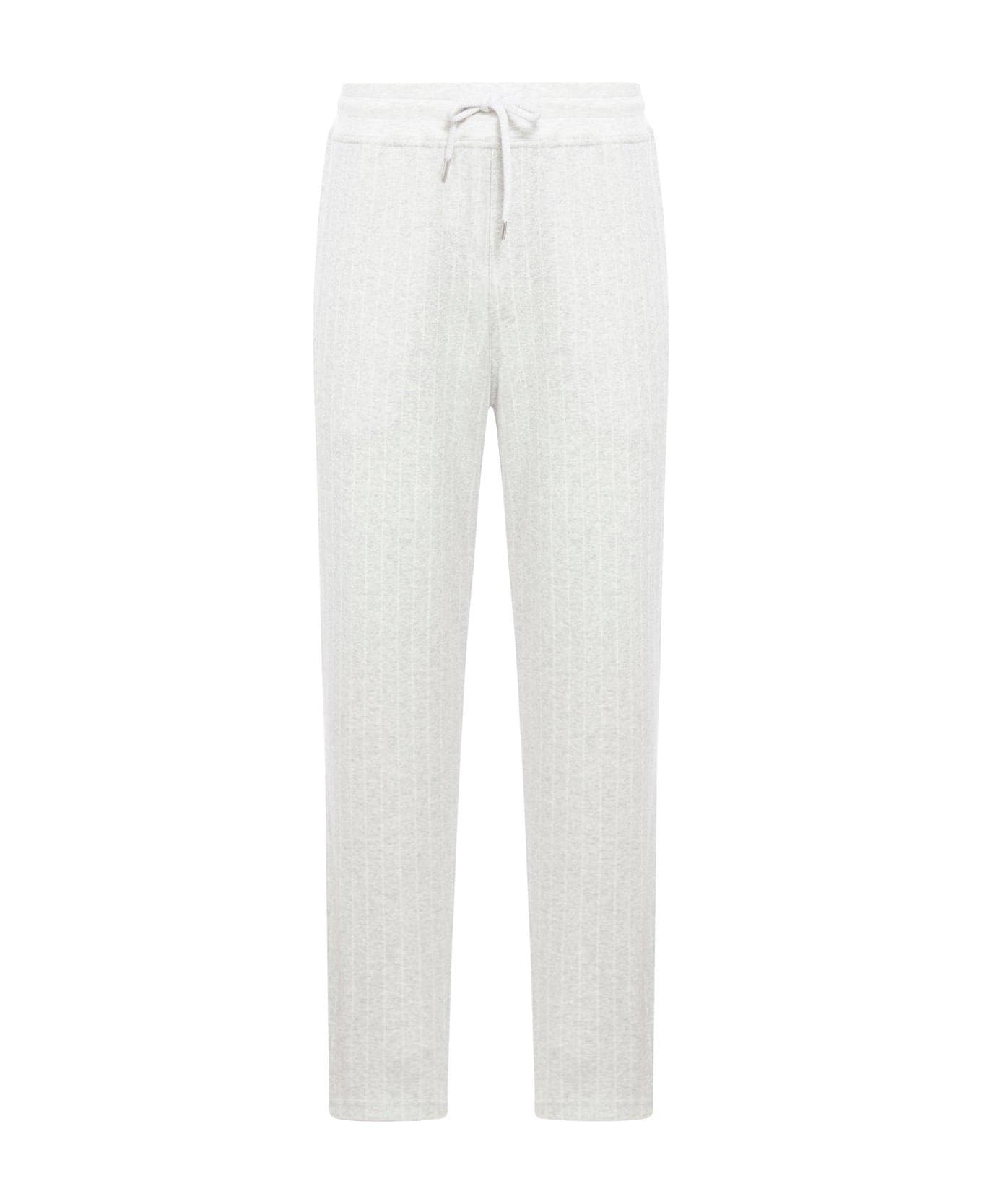 Brunello Cucinelli Drawstring Pin Stripe Pants - Grey