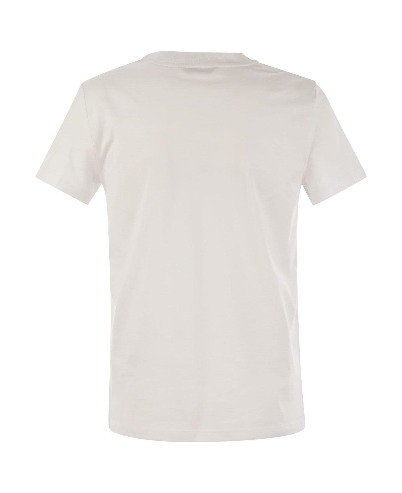 Max Mara Logo Embellished Crewneck T-shirt - Bianco