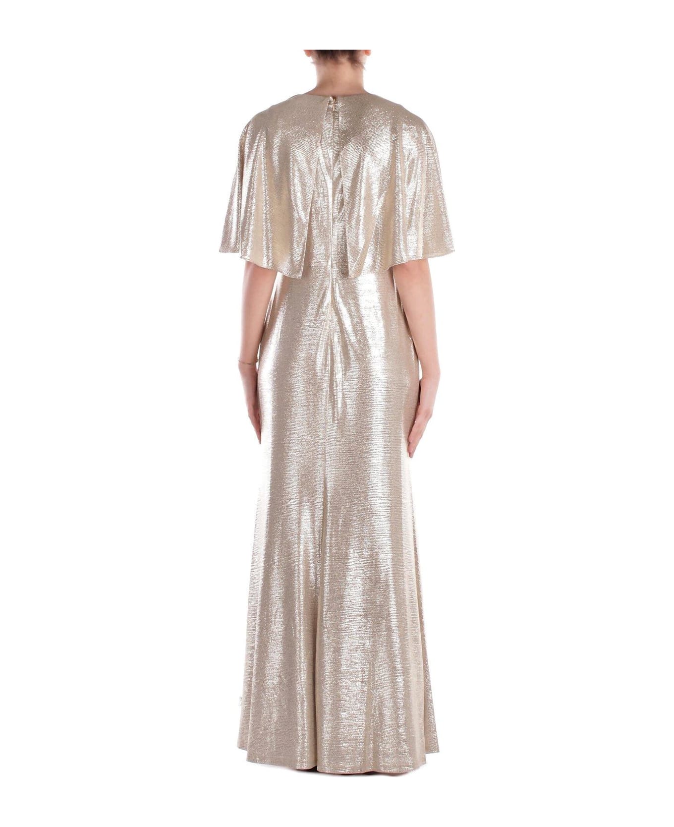 Polo Ralph Lauren V-neck Midi Dress - Tan/gold