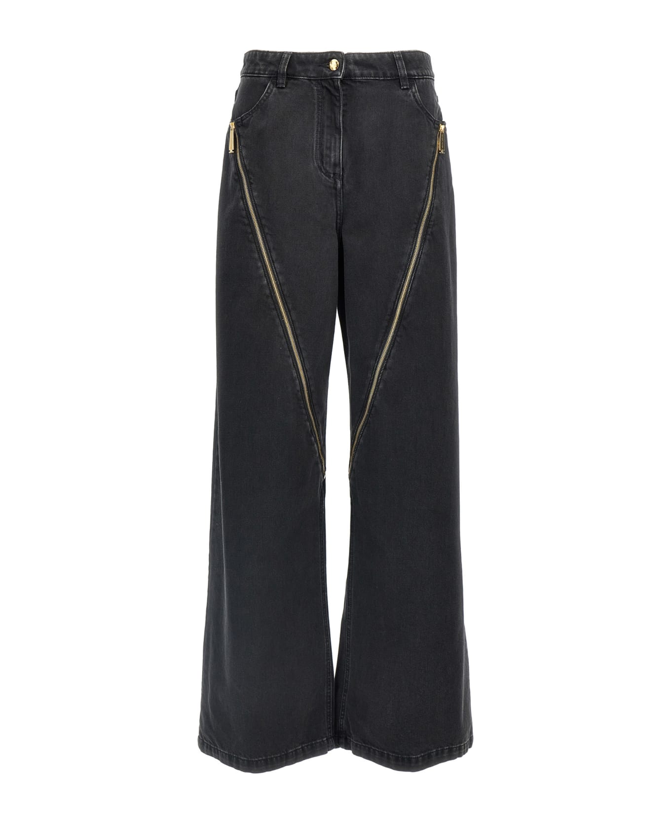 Elisabetta Franchi Zip Detail Jeans - Black