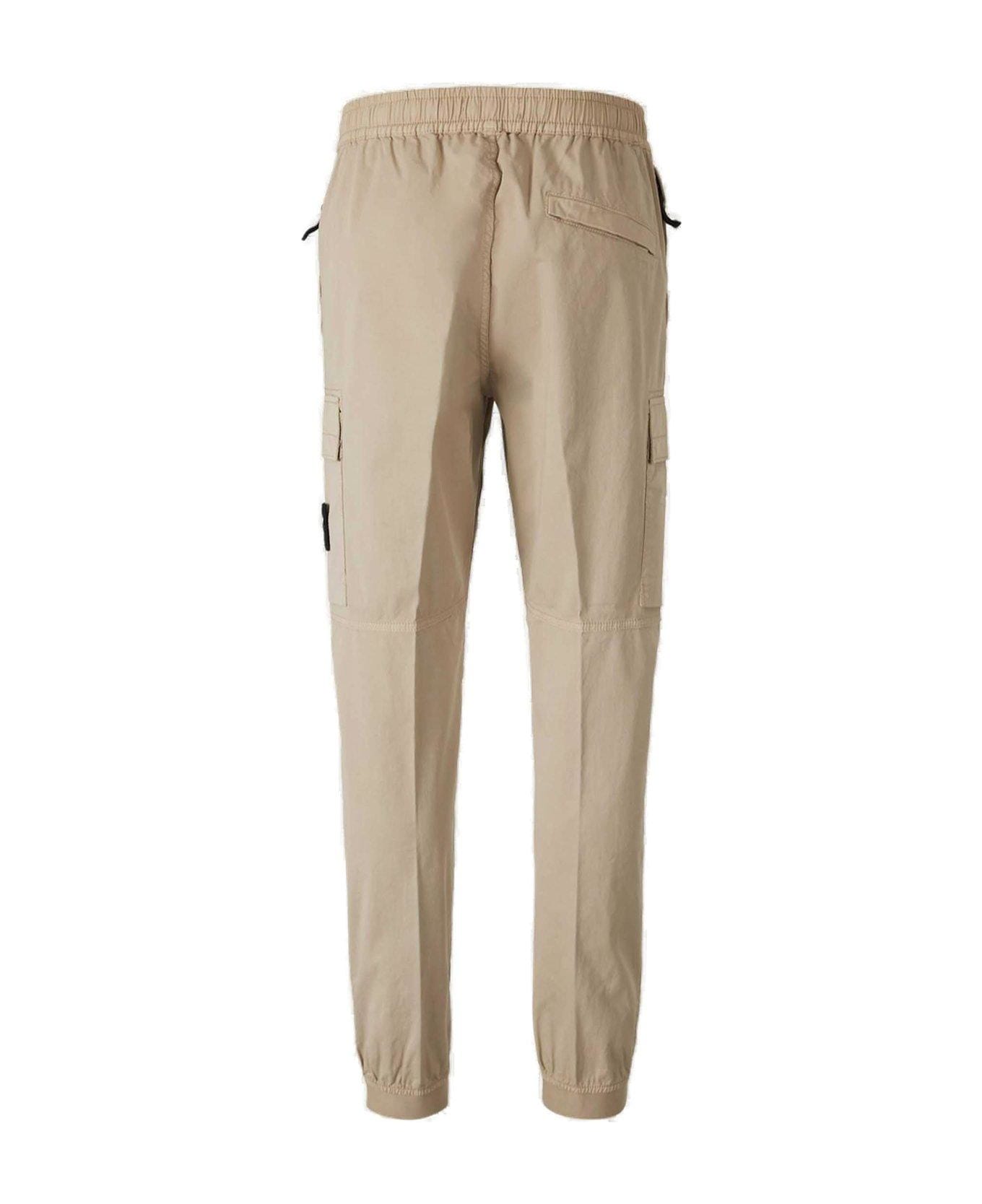 Stone Island Logo Patch Elasticated-waist Pants - NEUTRALS