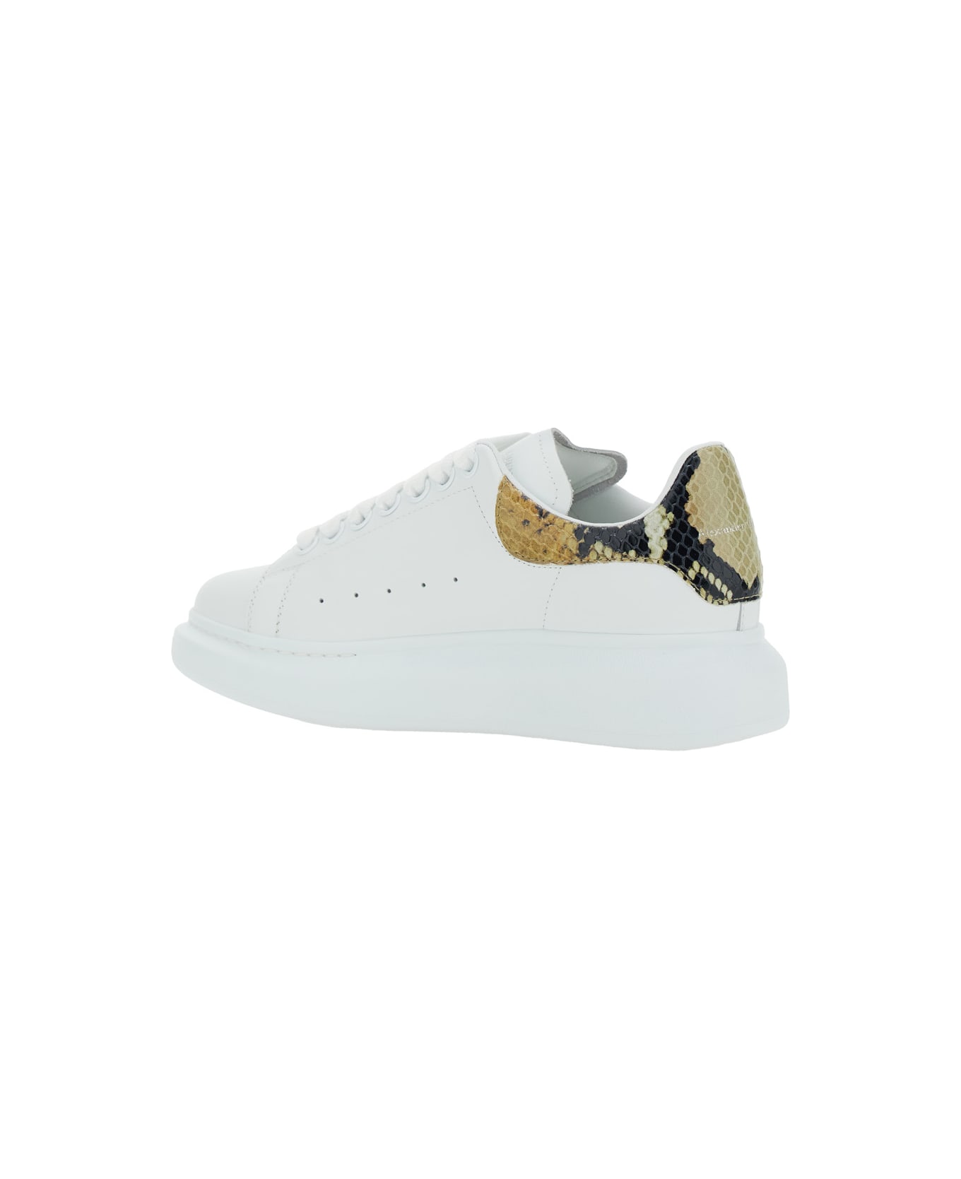 Alexander McQueen White Oversize Sneakers With Snake Print