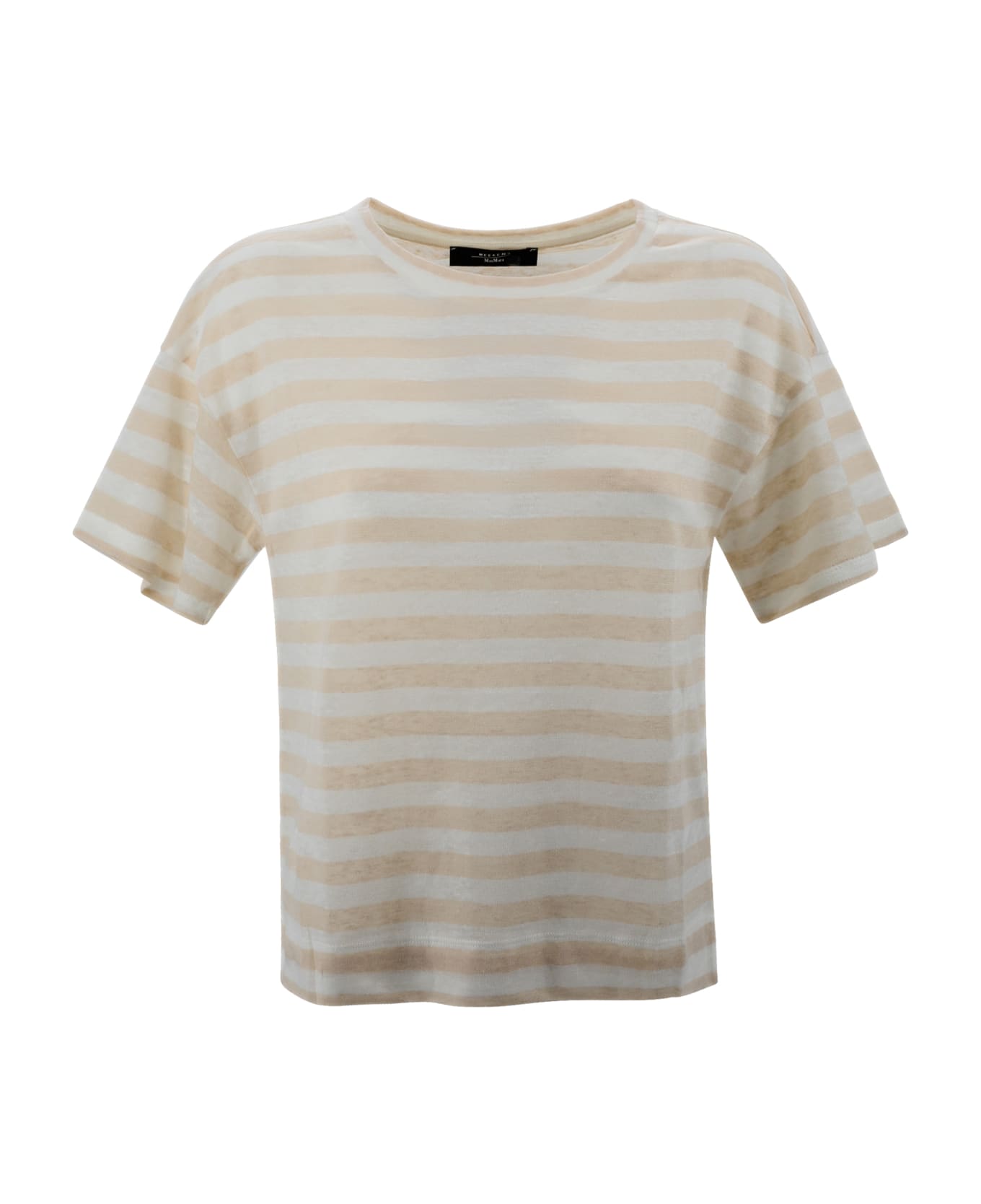 Weekend Max Mara Linen Jersey Blouse - Off Tシャツ