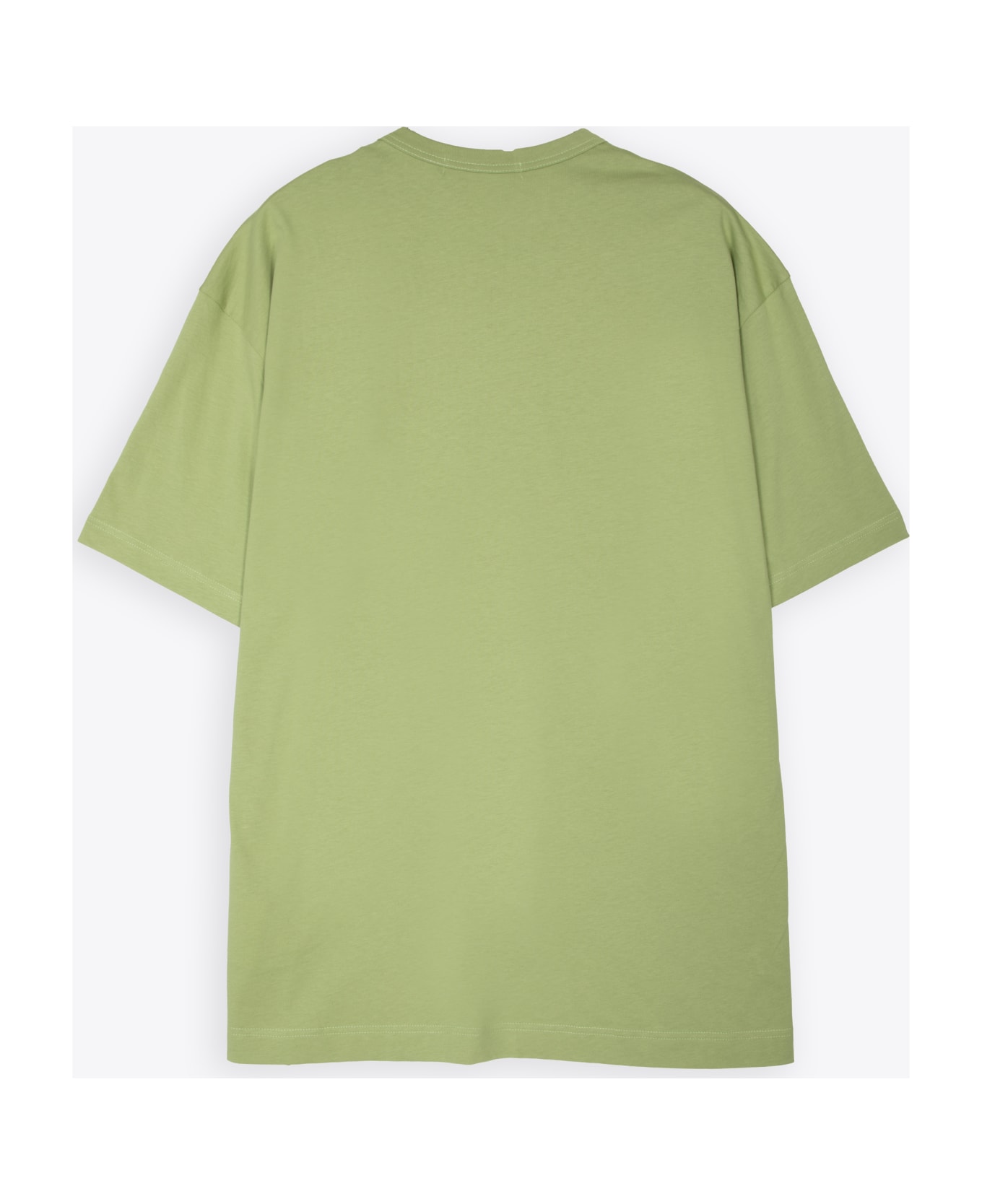 Comme des Garçons Shirt Mens T-shirt Knit Green cotton oversize t-shirt with chest logo - Cachi