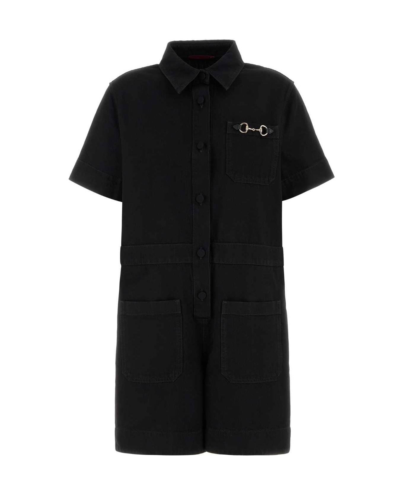 Gucci Black Denim Jumpsuit - Black