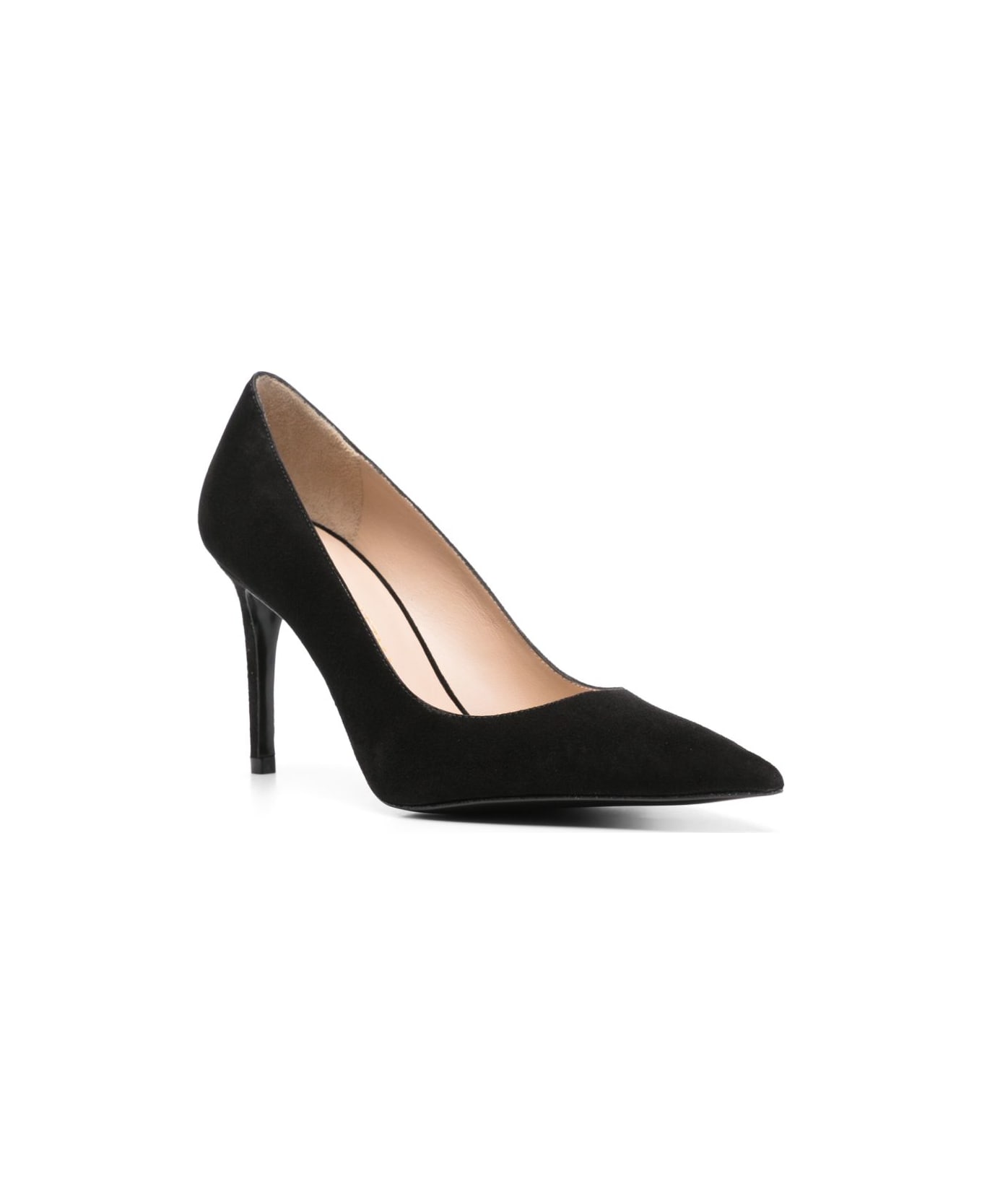 Stuart Weitzman Black Suede Slip-on Pumps - Black