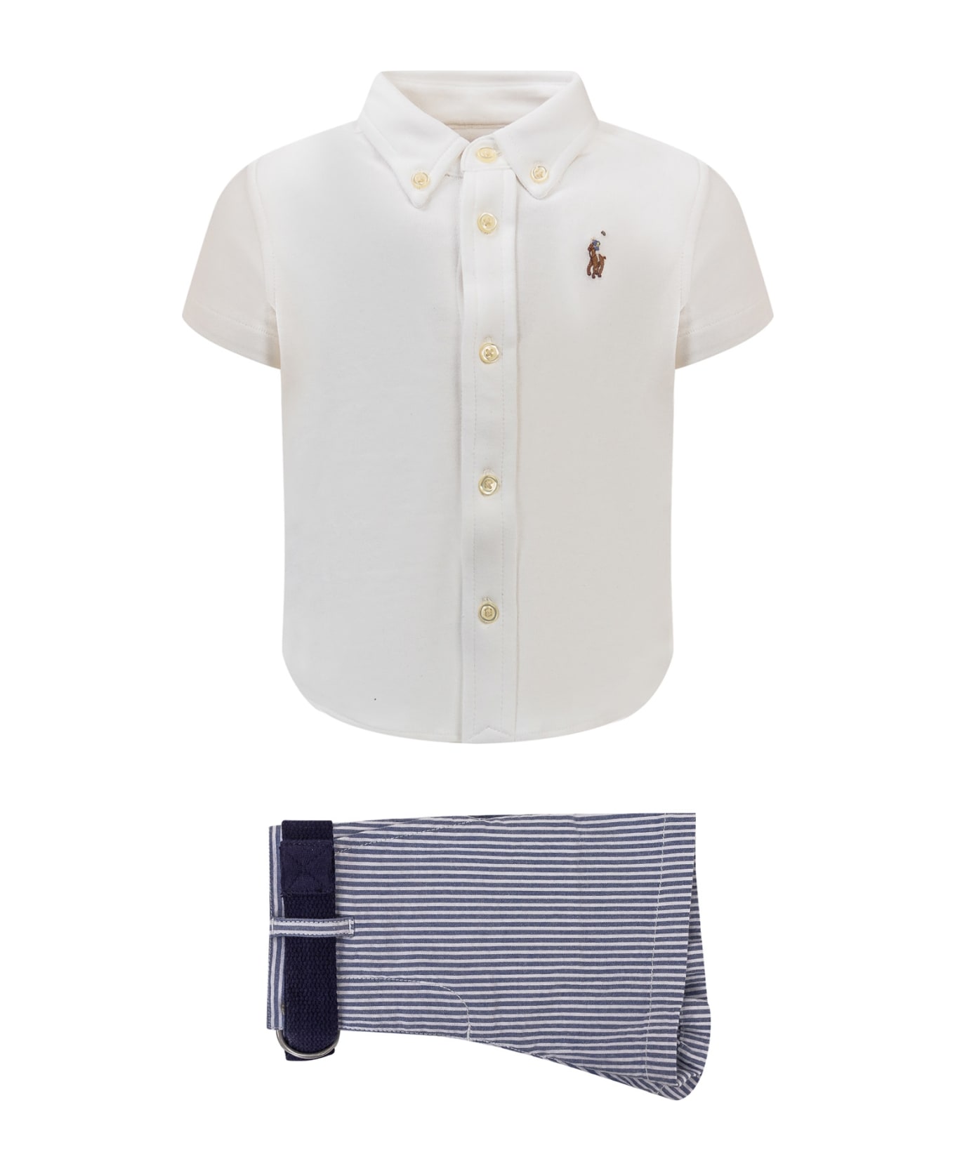 Polo Ralph Lauren Shirt And Shorts Set - WHITE