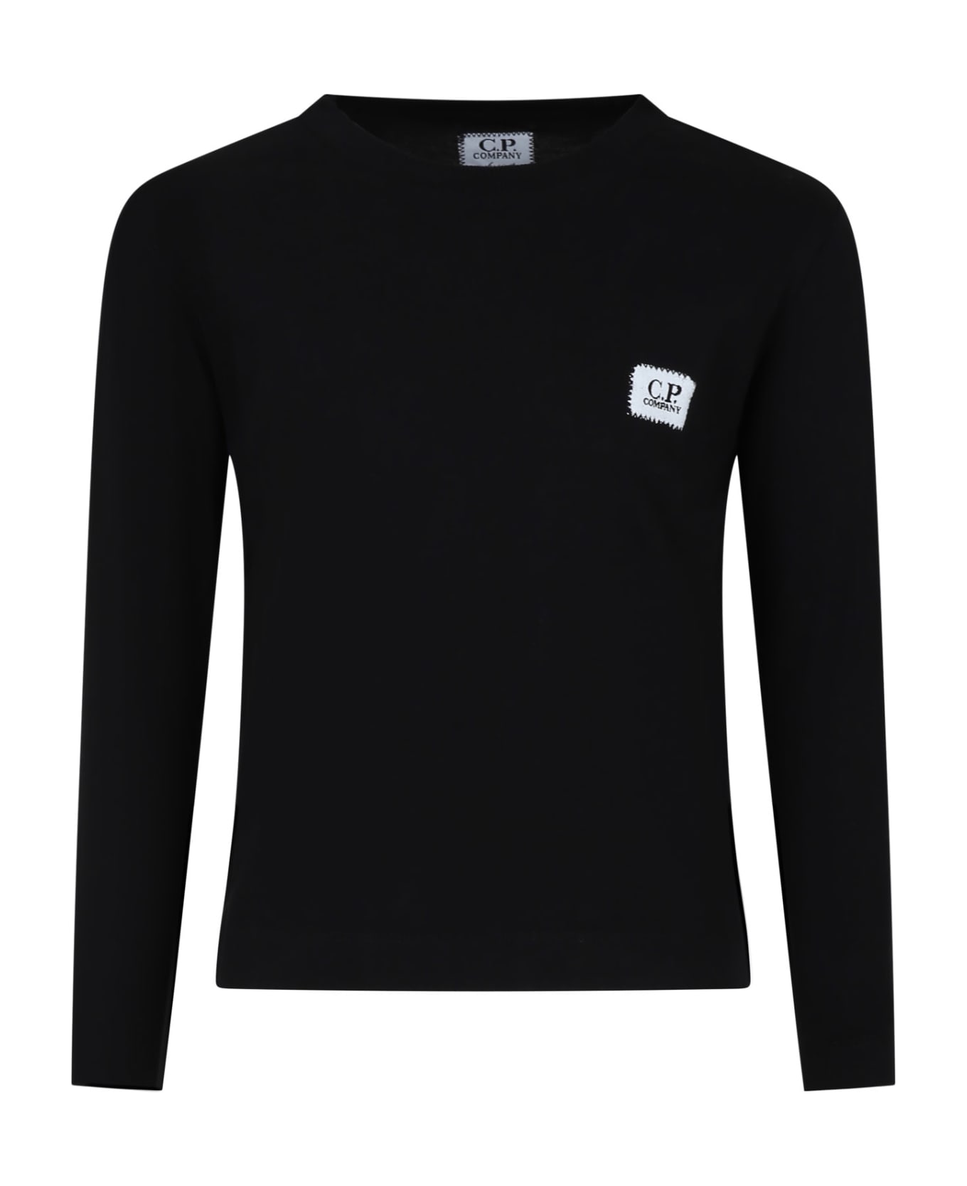 C.P. Company Undersixteen Black T-shirt For Boy With Logo - Black Tシャツ＆ポロシャツ