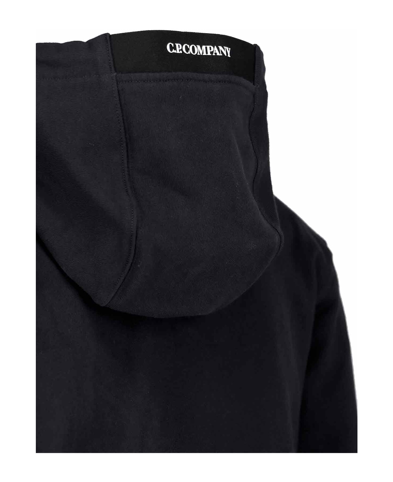 C.P. Company Logo Hoodie - BLACK