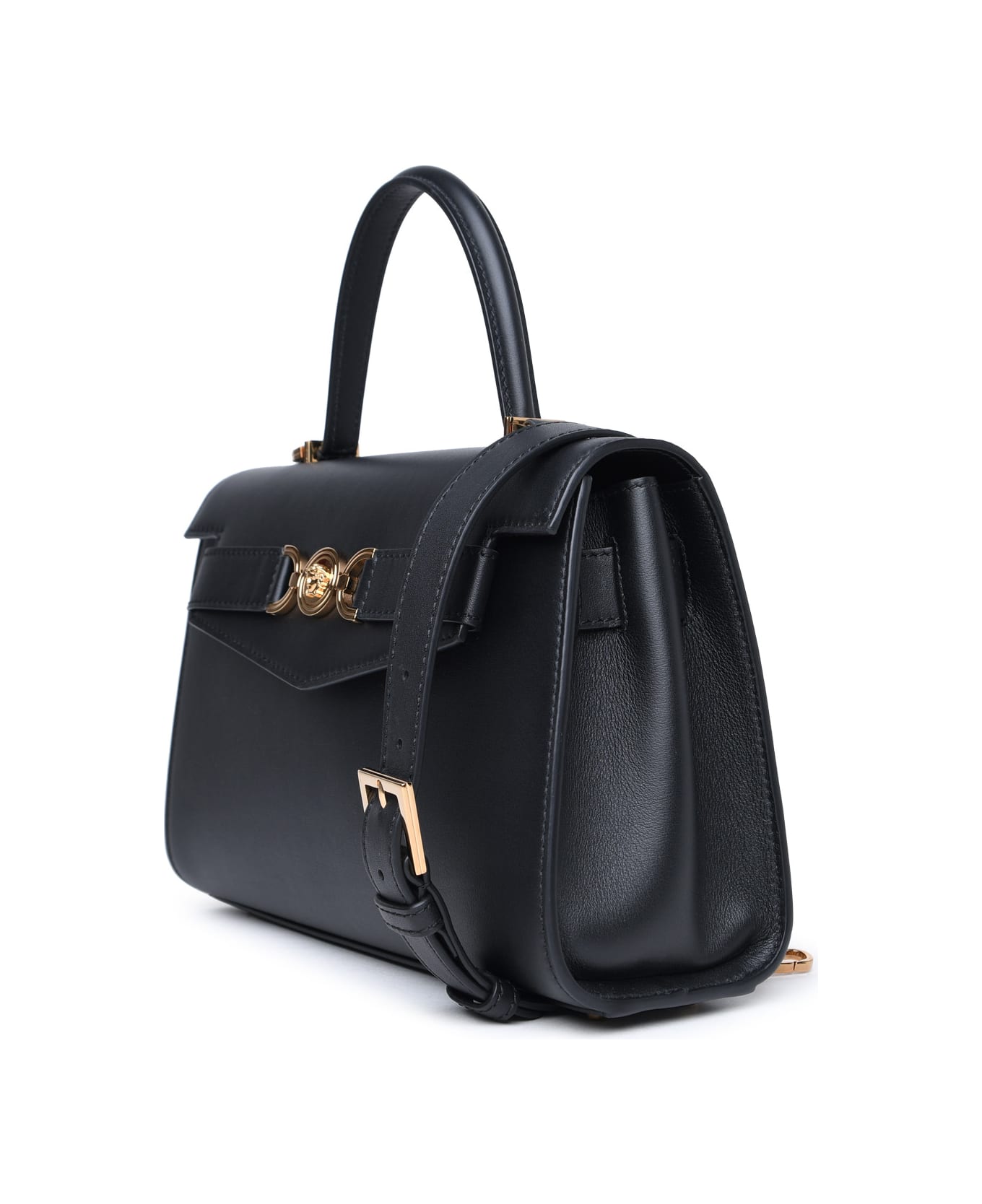 Versace Medium 'medusa '95' Black Leather Bag - V Black Versace Gold