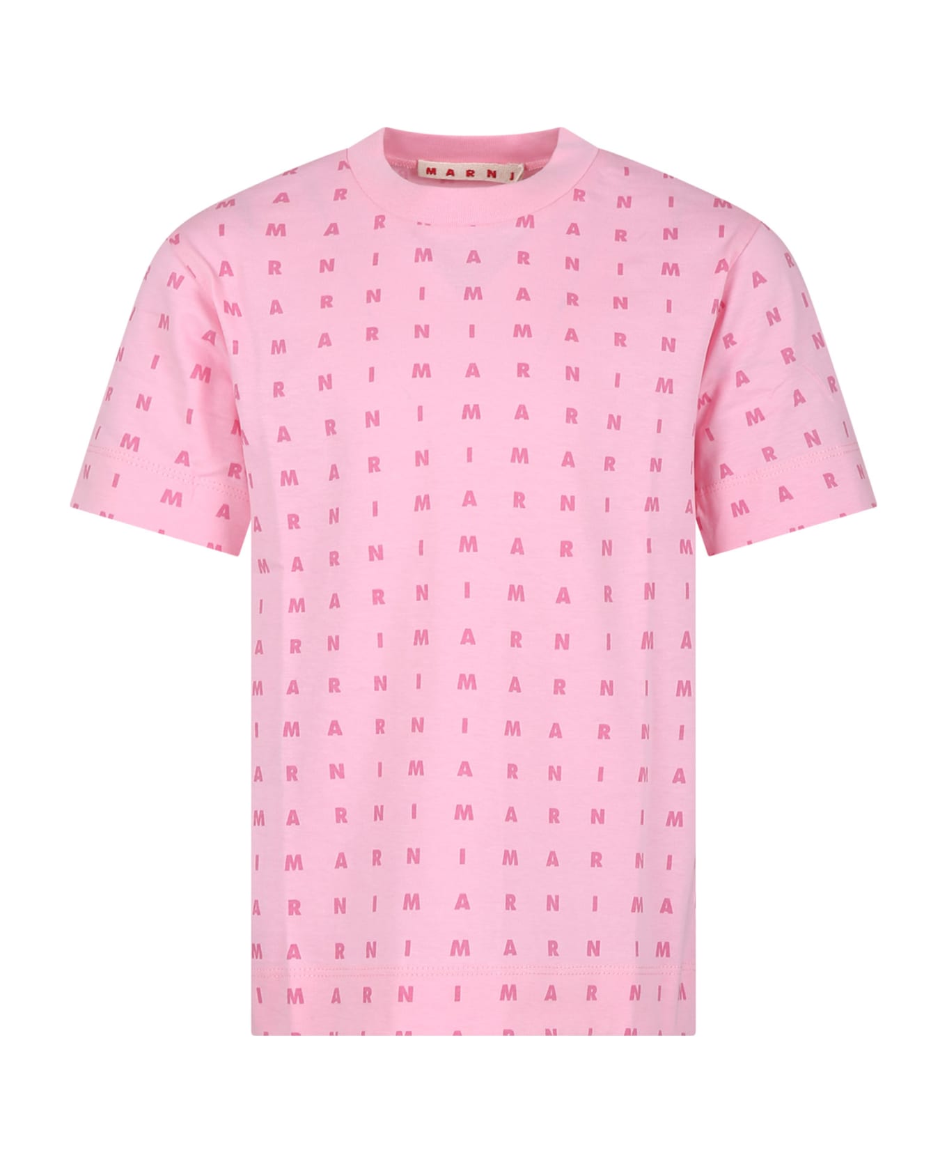 Marni Pink T-shirt For Girl With Logo - Pink