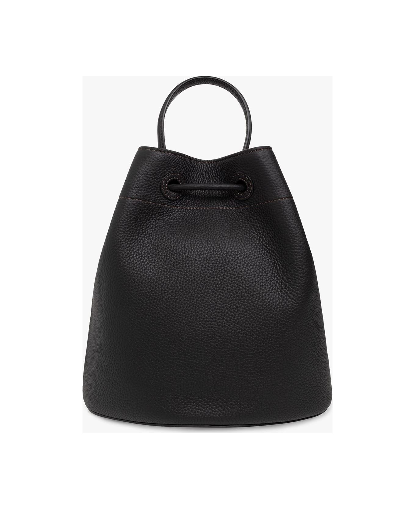Burberry Leather Bucket Bag - BLACK