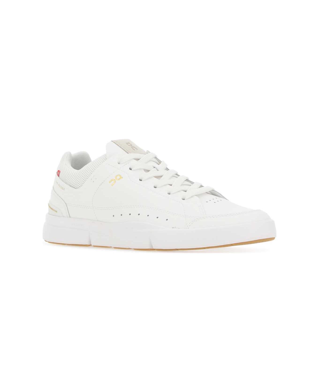 ON White Synthetic Leather And Fabric The Roger Center Court Sneakers - WHITEGUM スニーカー