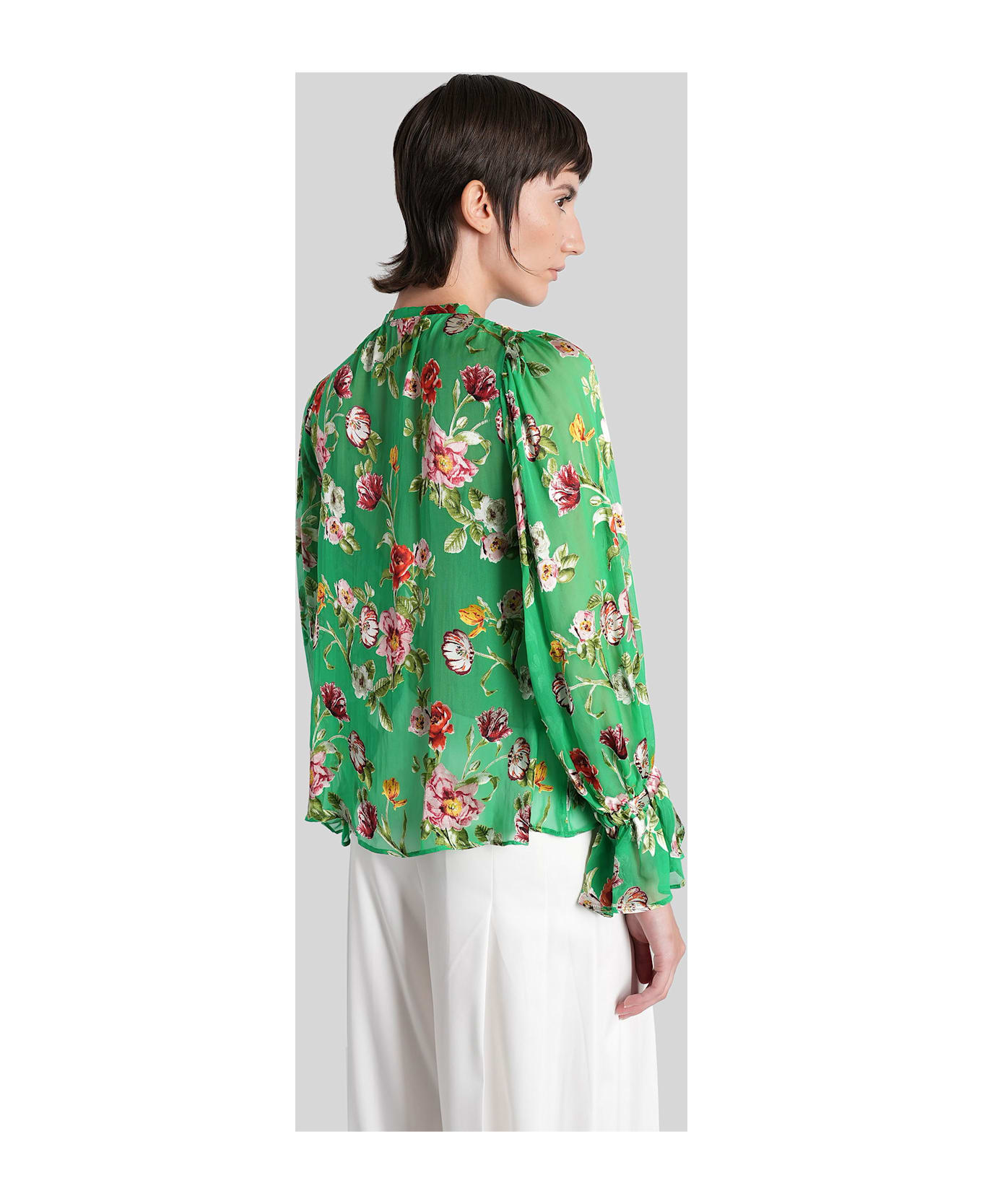 Alice + Olivia Moranne Blouse In Green Polyester - green