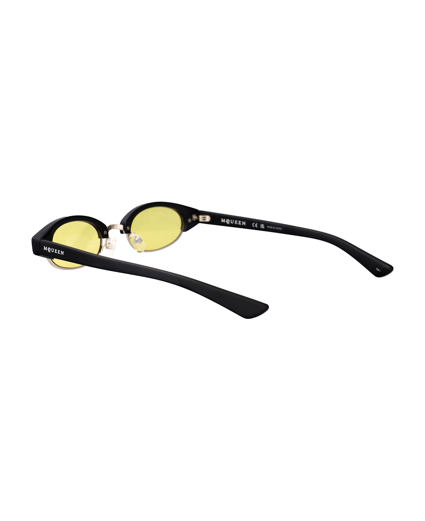 Alexander McQueen Eyewear Am0534s Sunglasses - BLACK-BLACK-YELLOW