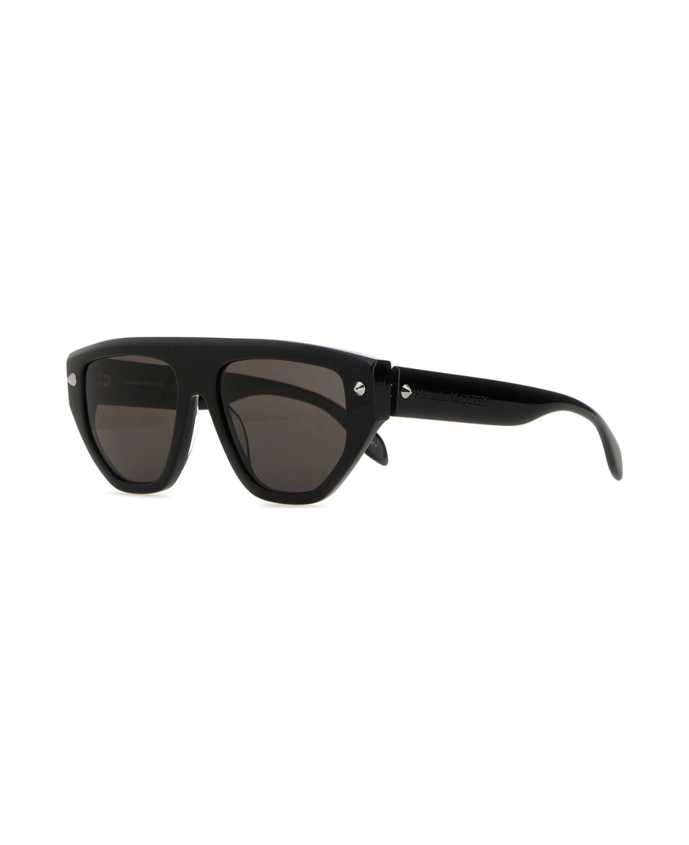 Alexander McQueen Black Acetate Sunglasses - BLACK-BLACK-SMOKE