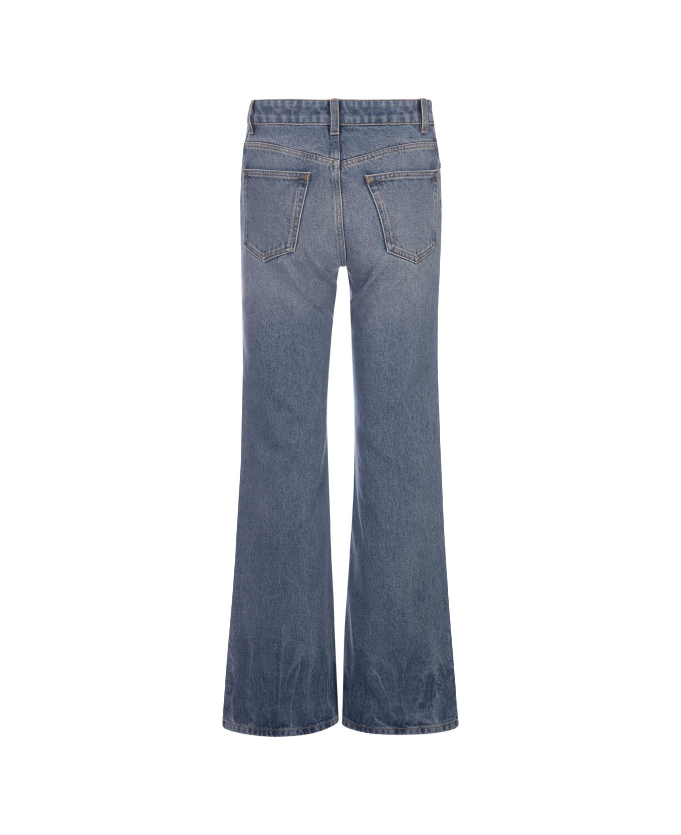 Paco Rabanne Denim Flared Jeans With Medals - Blue