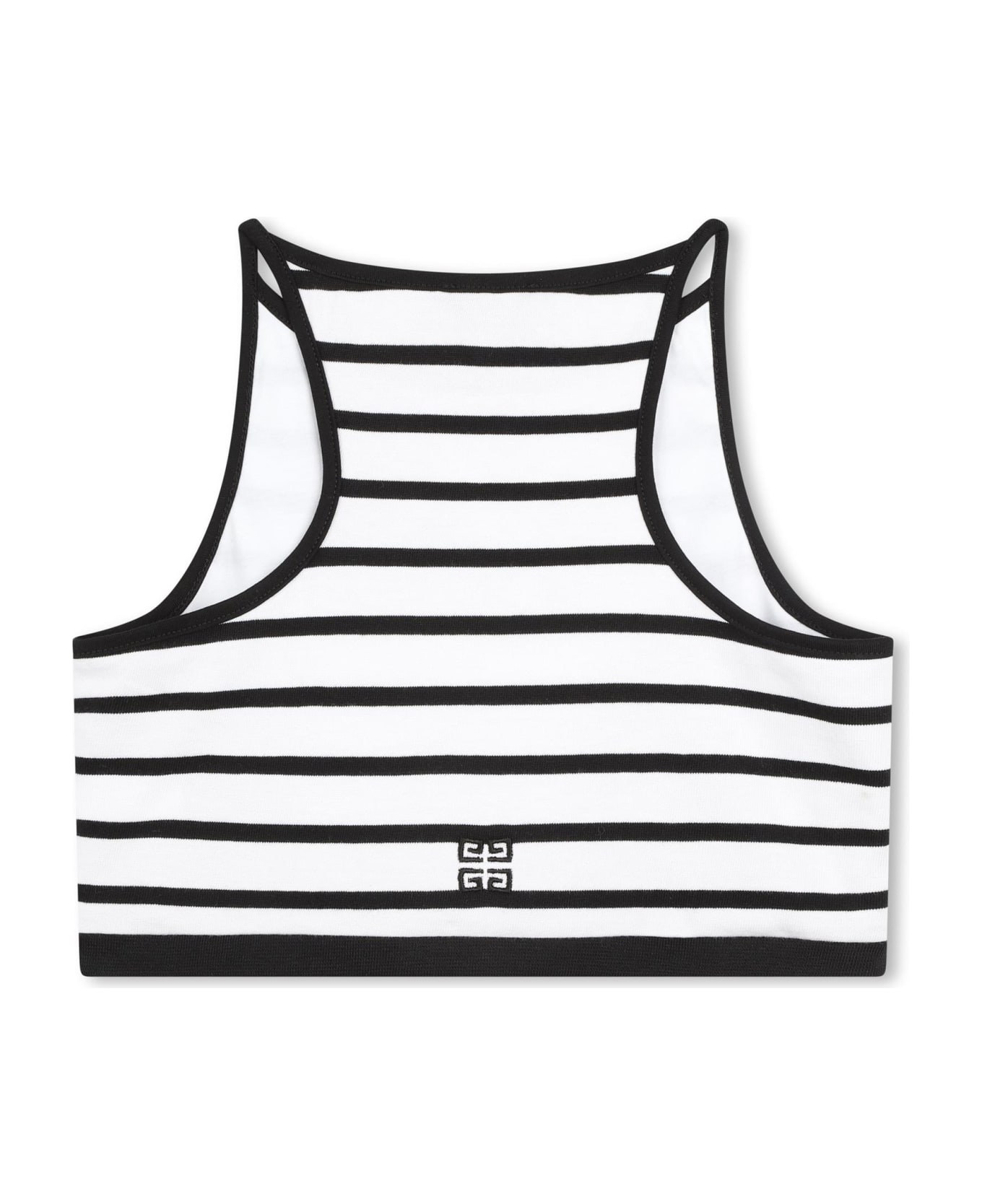 Givenchy Crop Top With Striped Embroidery - White トップス