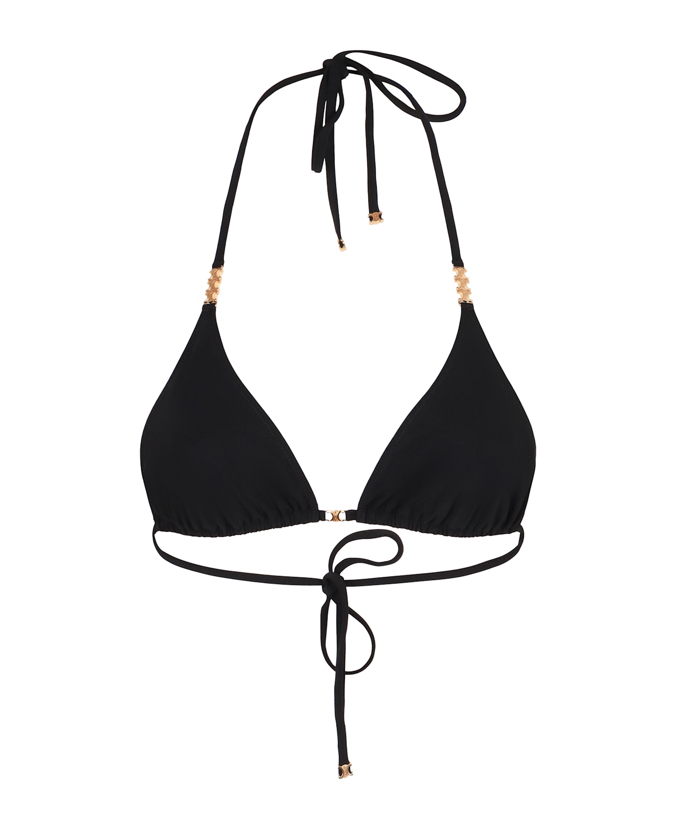 Celine Triangle Bikini Top - black