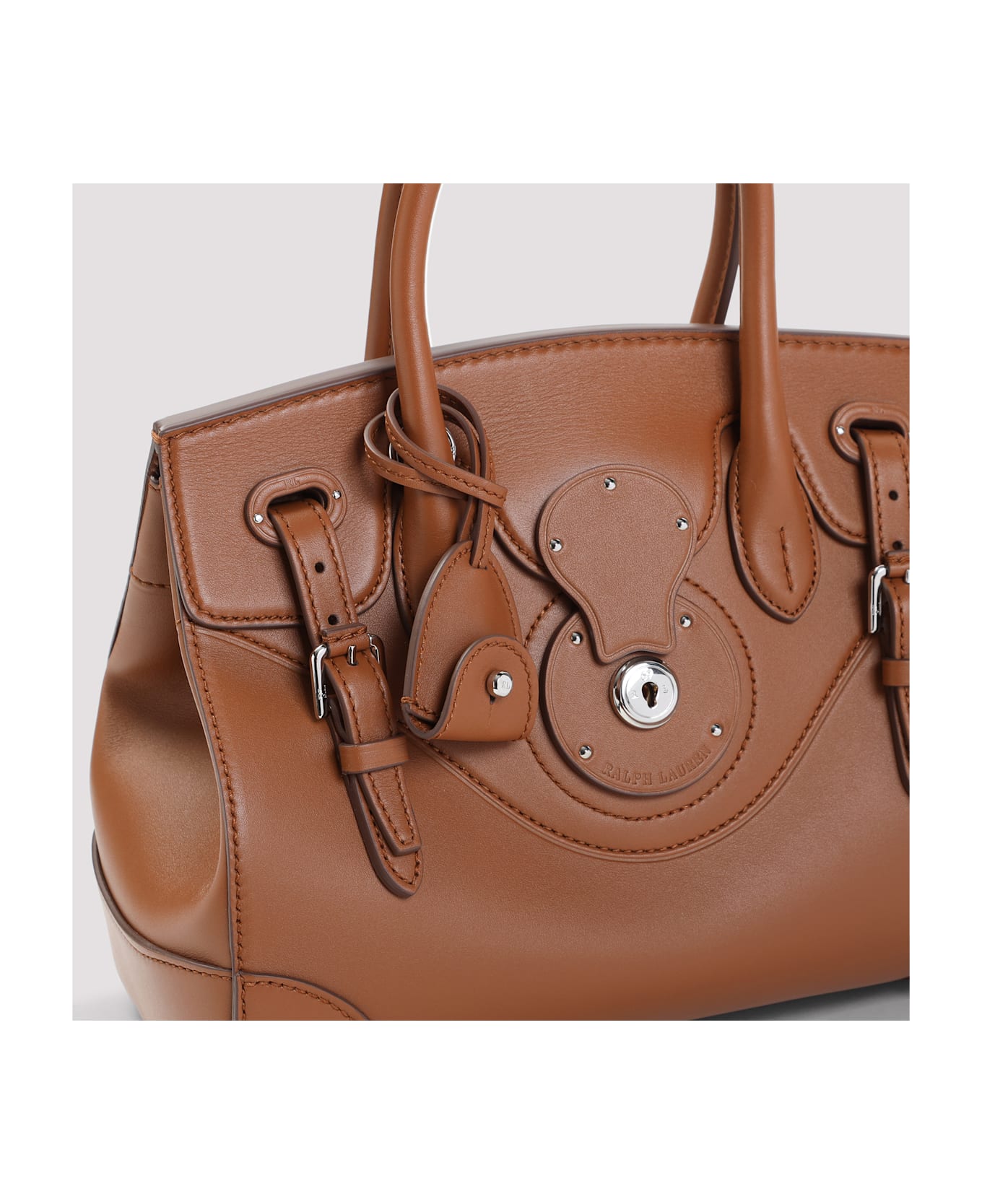 Ralph Lauren Ricky 27 Calf Leather Handbag - Rl Gold