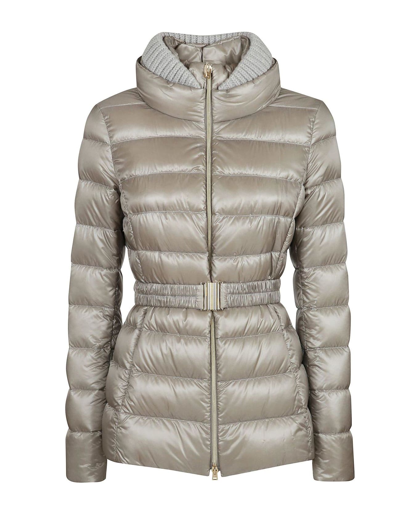 Herno Zip-up Quilted Jacket - grigio chiaro