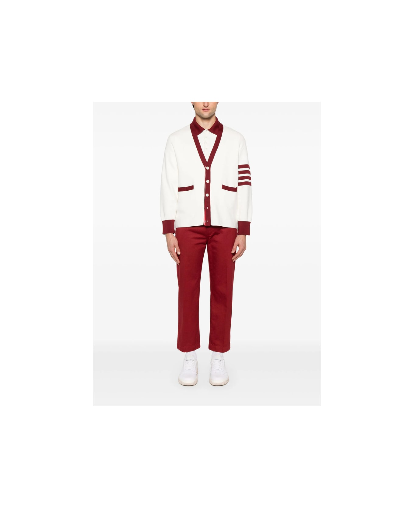 Thom Browne Sweater - WHITE/RED