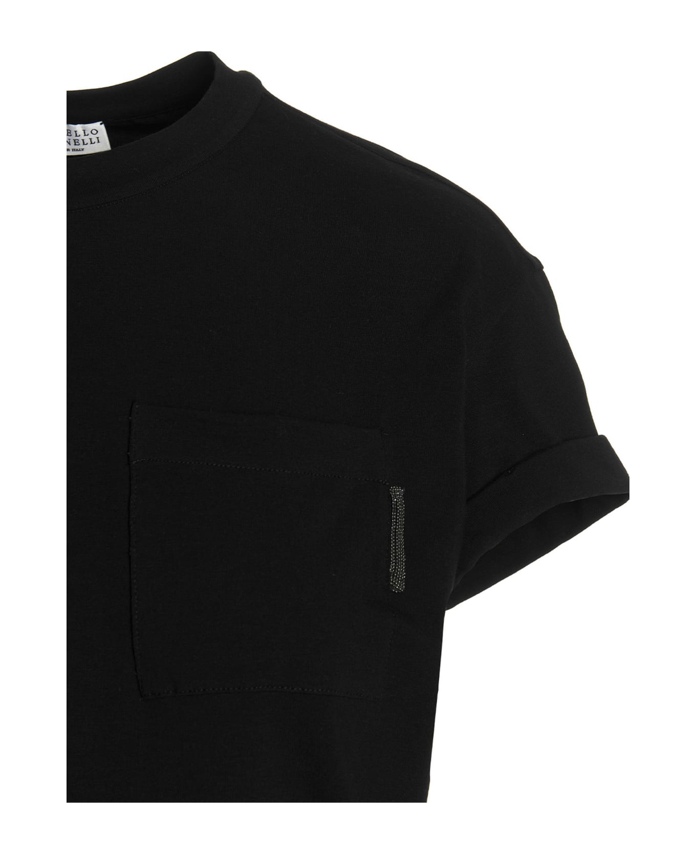 Brunello Cucinelli Crewneck T-shirt With Chest Pocket - Black Tシャツ