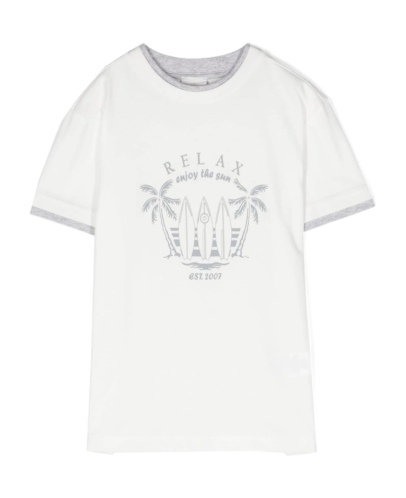 Eleventy White T-shirt With Graphic Print - White