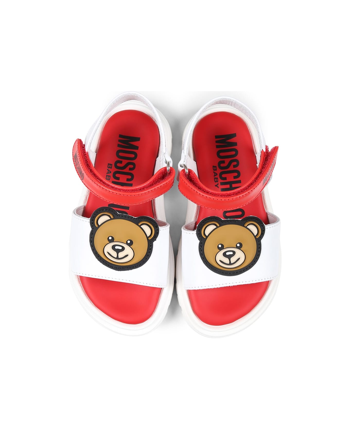 Moschino Red Sandals For Bab Girl And Girl - Multicolor