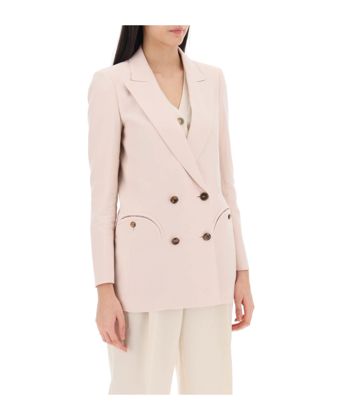 Blazé Milano Everyday Mid-day Sun Double-breasted Blazer - PINK