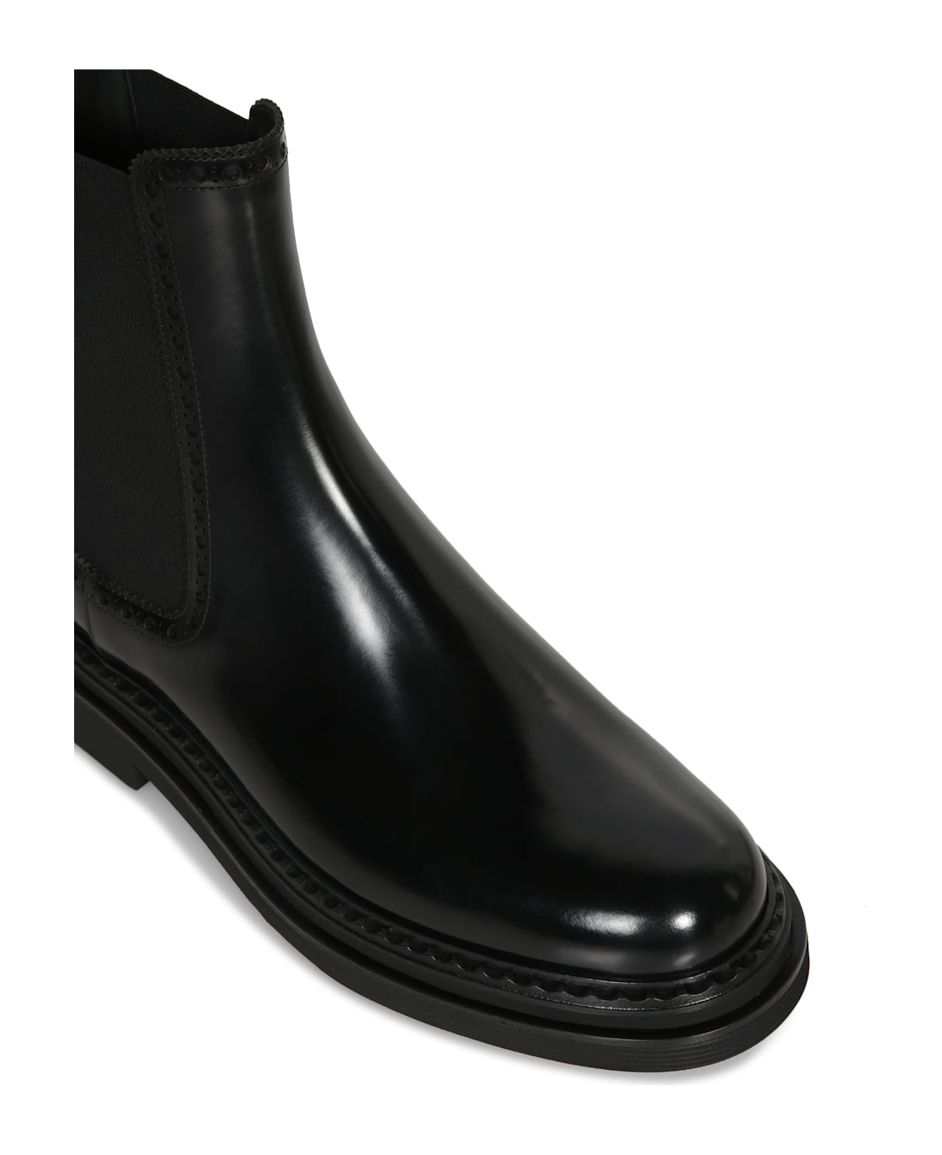 Dolce & Gabbana Black Leather Ankle Boot - Black