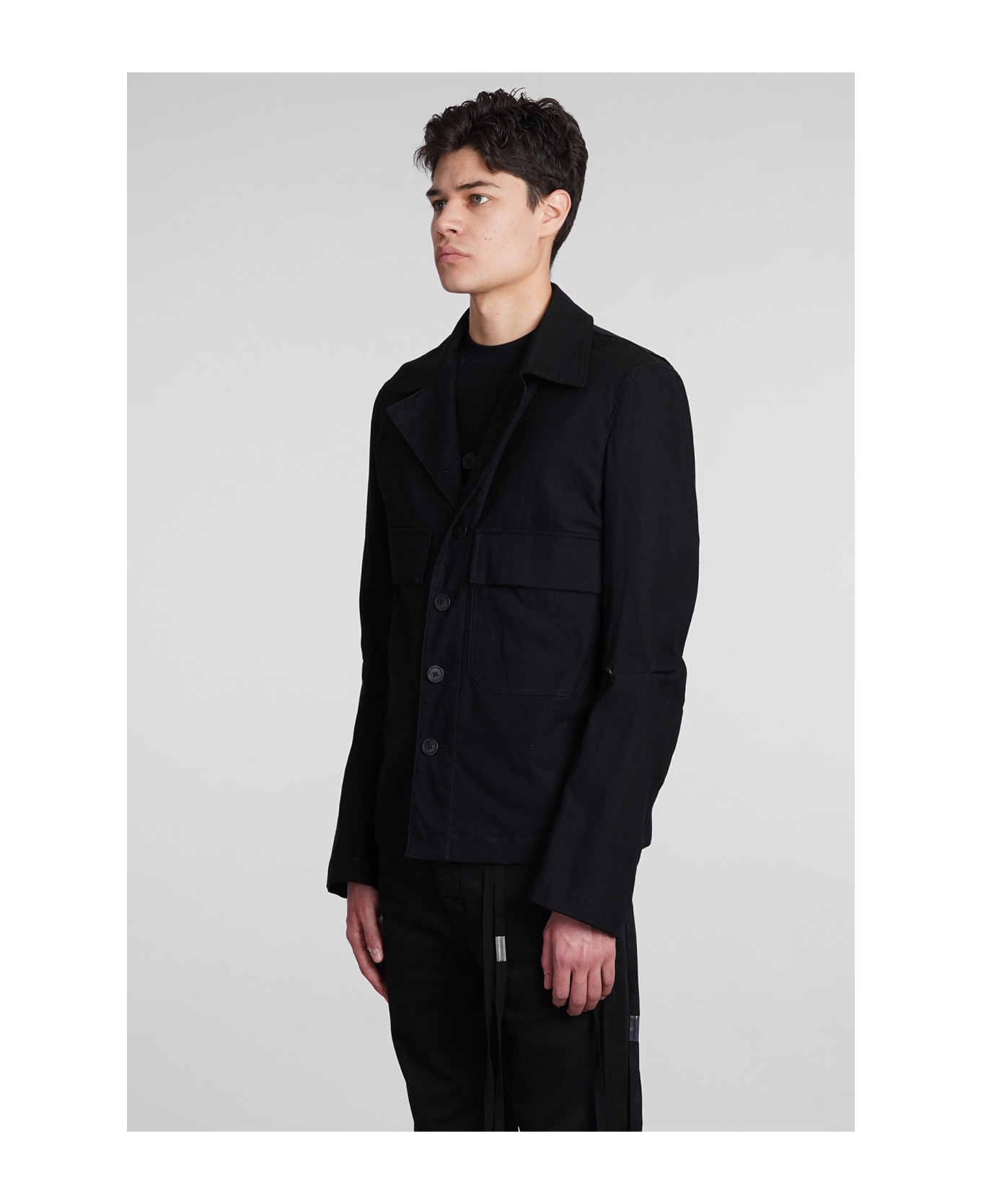 Ann Demeulemeester Casual Jacket In Black Cotton - black