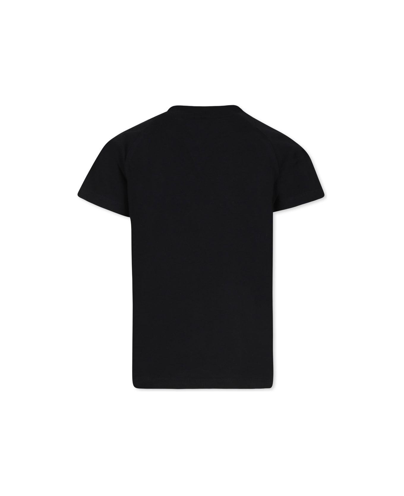 Balmain Black T-shirt For Kids With Logo - Ag