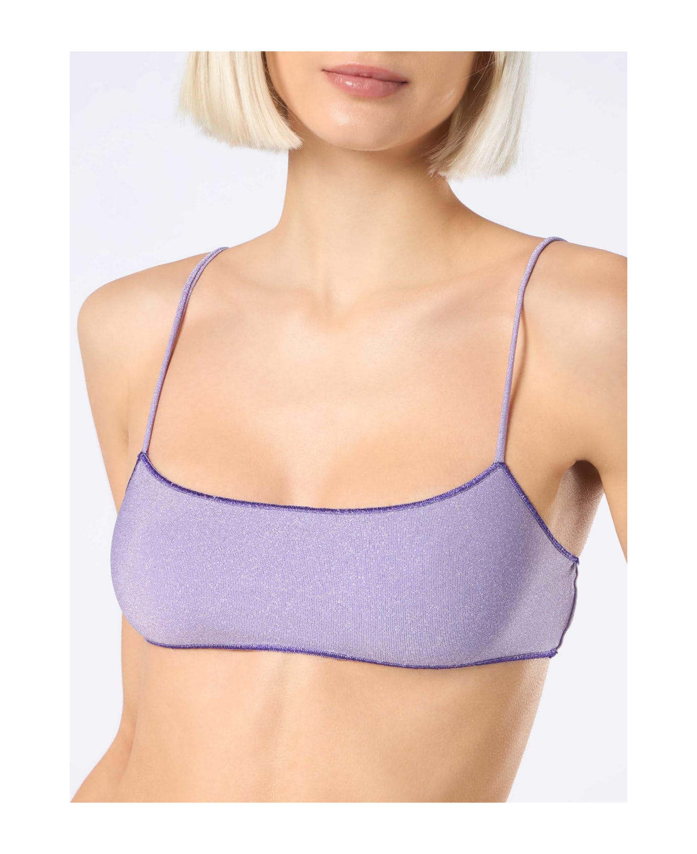 MC2 Saint Barth Woman Lurex Bralette Beach Top Sadie - PINK