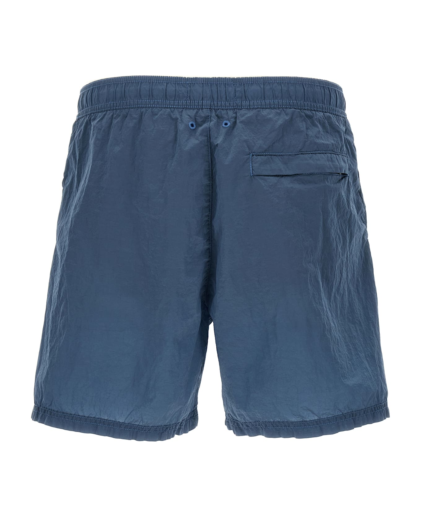 Stone Island Logo Patch Swim Shorts - Blue