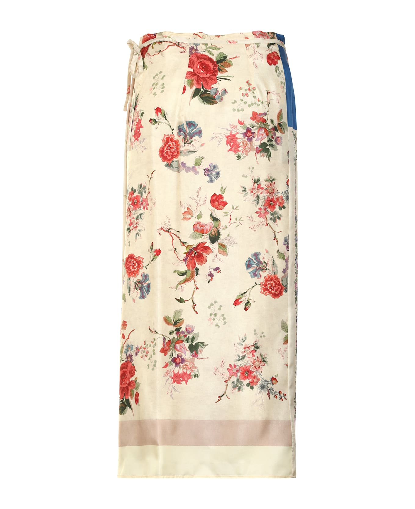 Weekend Max Mara Peggi Printed Silk Wrap Skirt - Ivory