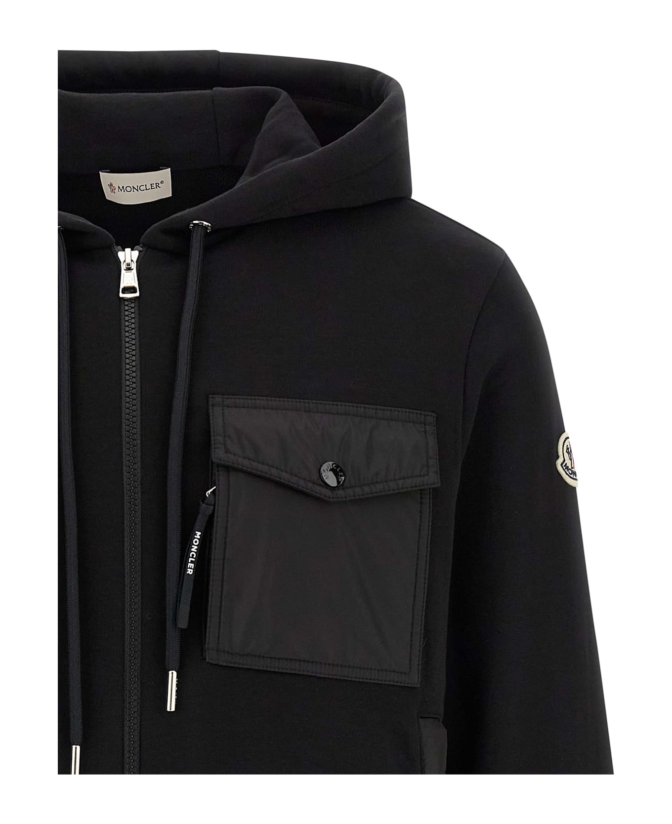 Moncler Nylon Insert Hoodie - Black  