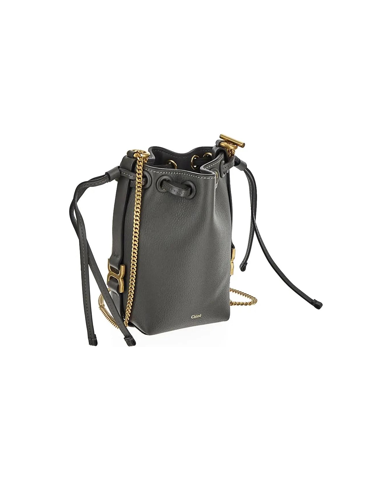 Chloé Marcie Micro Bucket Bag - Elephant Grey