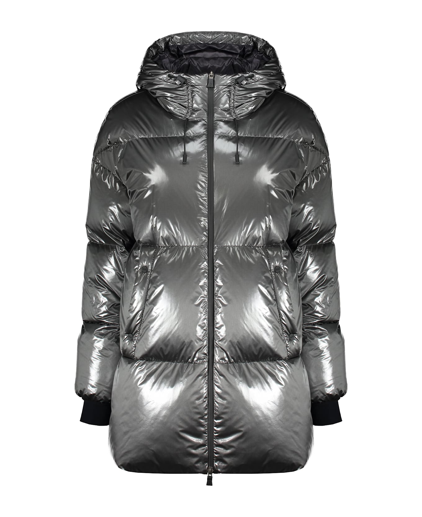 Herno Laminar Shiny Fabric Down Jacket - grey