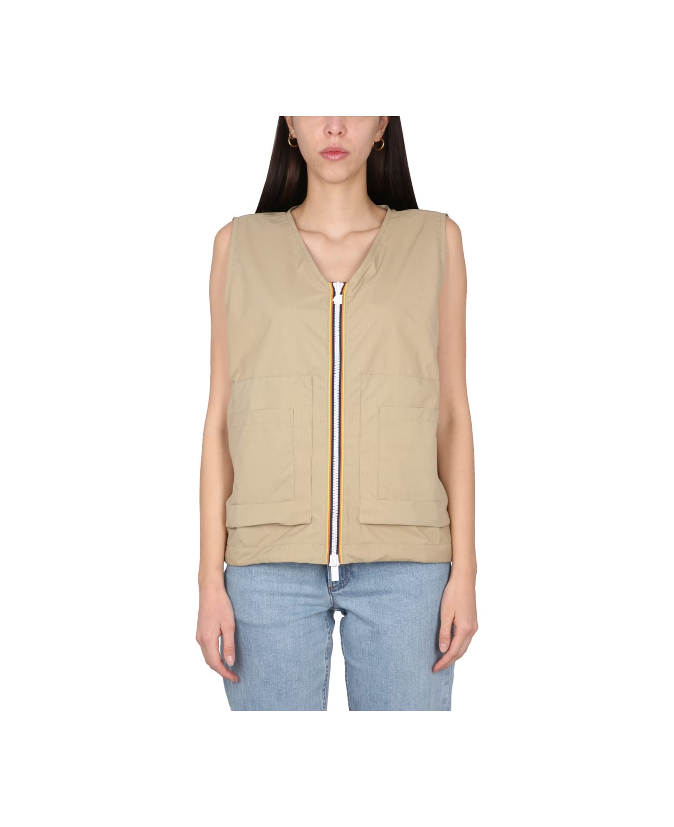 K-Way Barnel Vest. - BEIGE