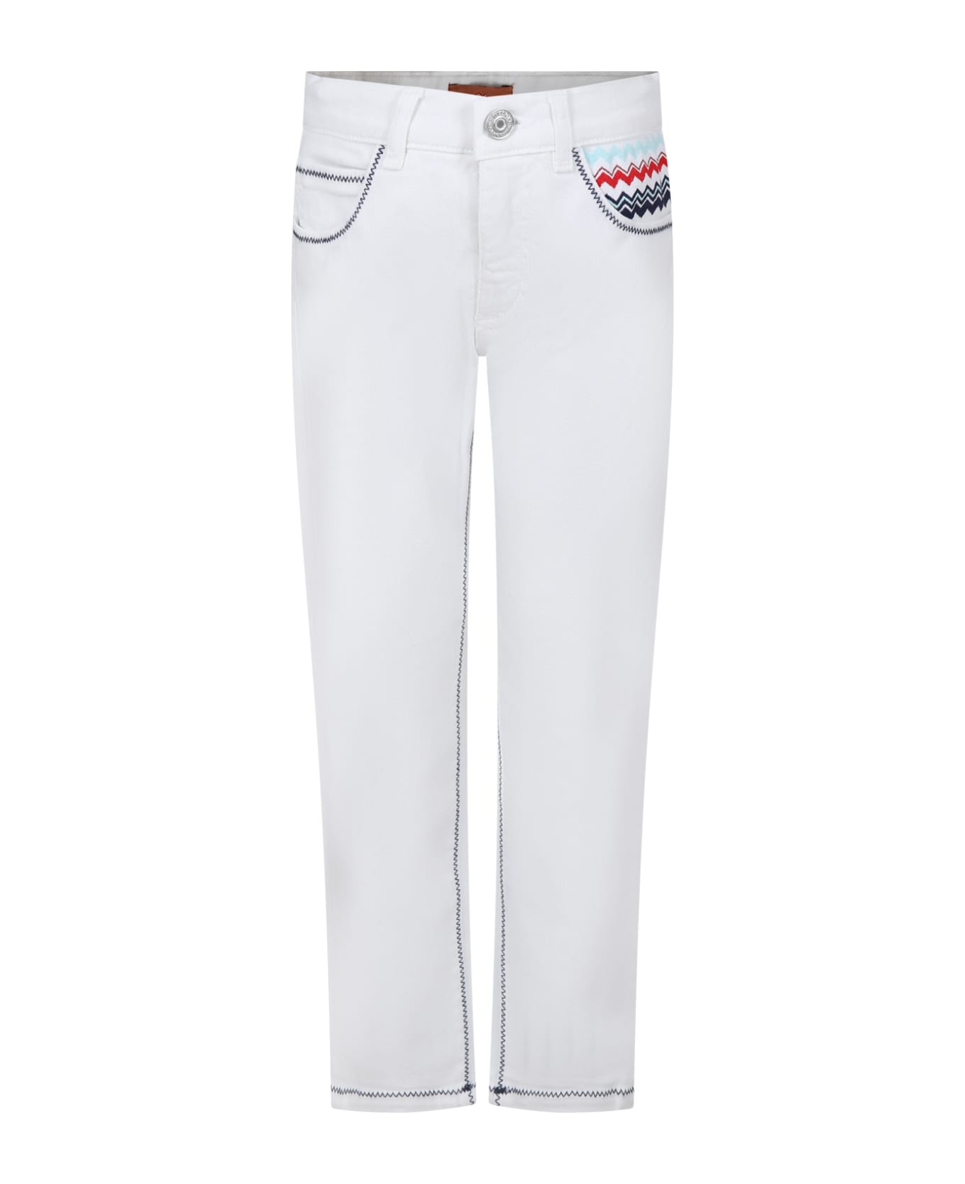 Missoni White Jeans For Girl - White