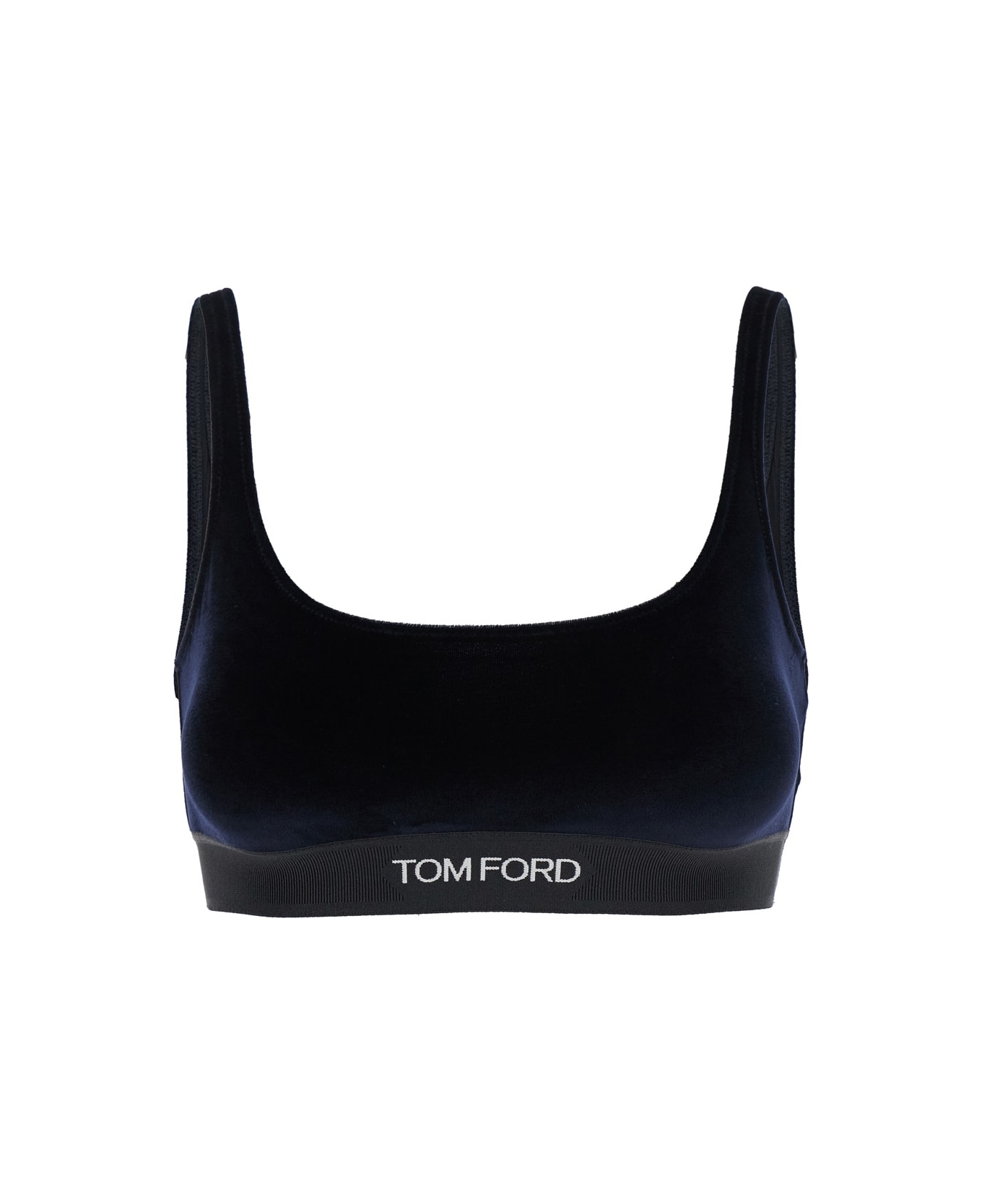 Tom Ford Stretch Lustrous Velour Signature Bralette - Blu