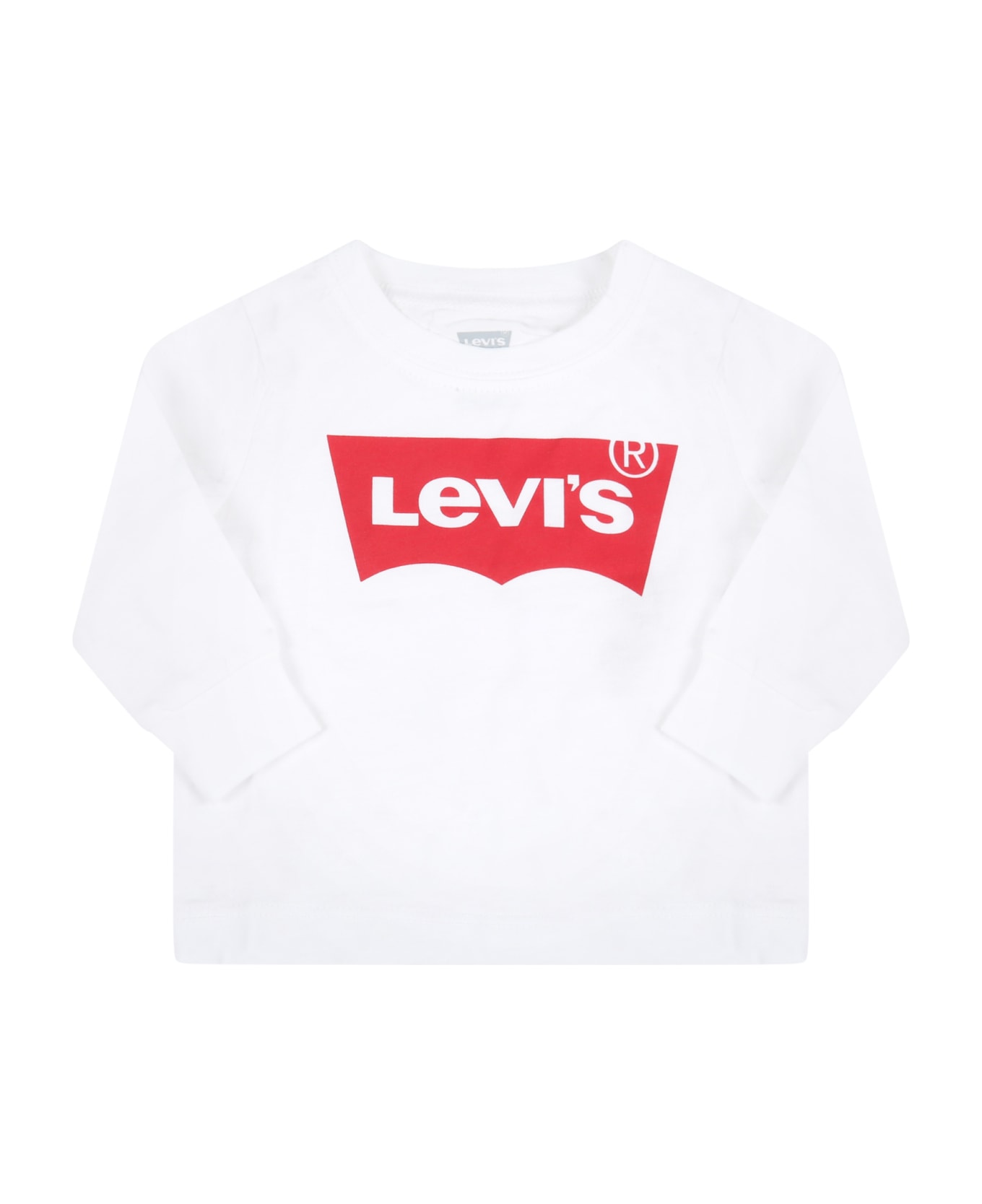 Levi's White T-shirt For Baby Kids With Logo - White Tシャツ＆ポロシャツ
