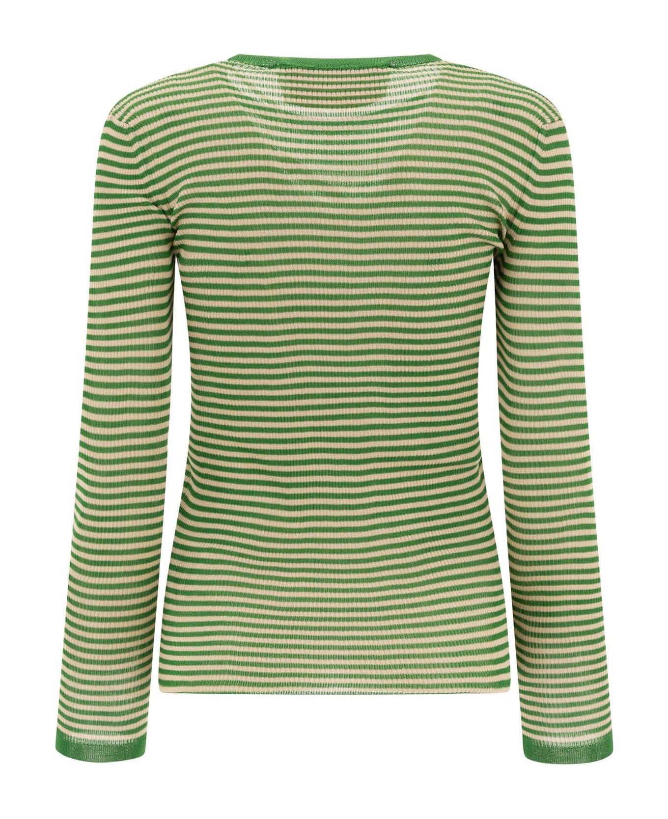 Valentino Garavani Striped Crewneck Knitted T-shirt