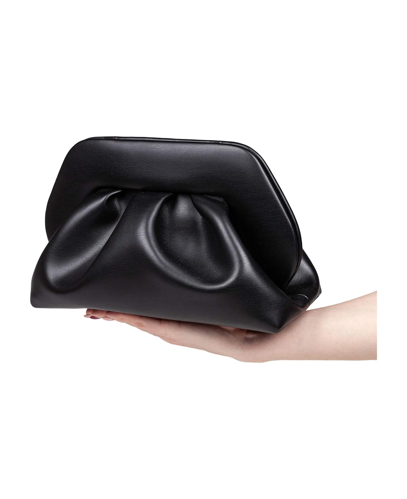 THEMOIRè Vegan Fabric Clutch Bag Color Black - Black