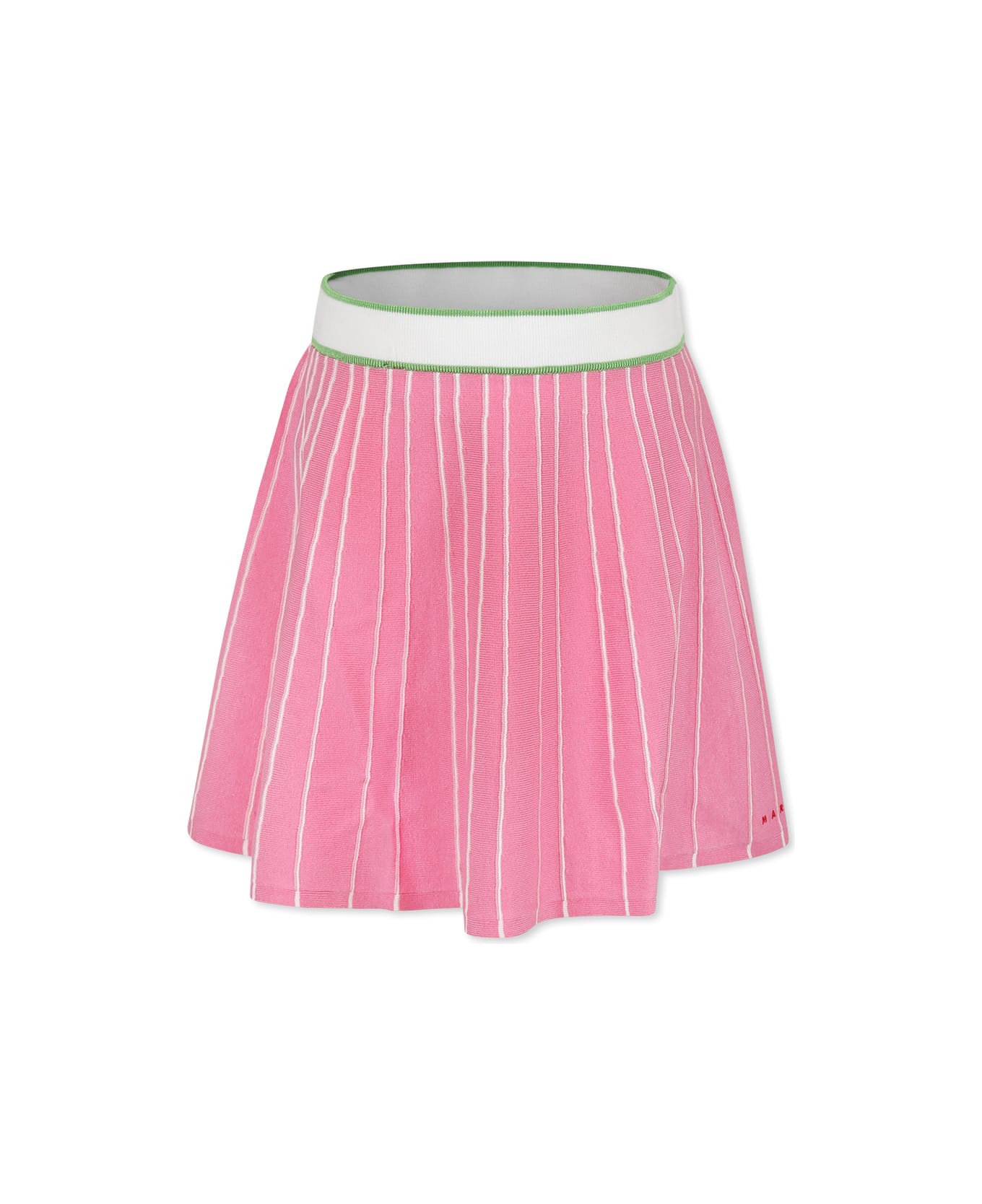 Marni Pink Skirt For Girl With Logo - Pink