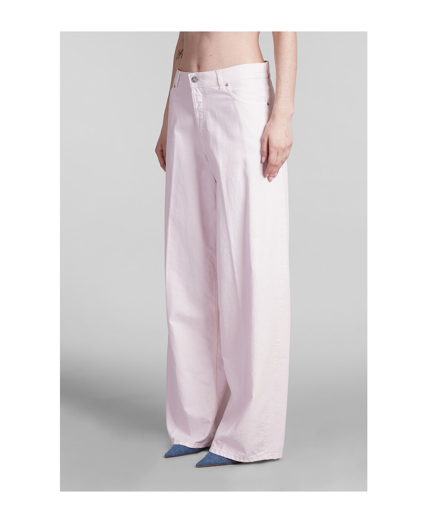 Haikure Bethany Jeans In Rose-pink Cotton - rose-pink