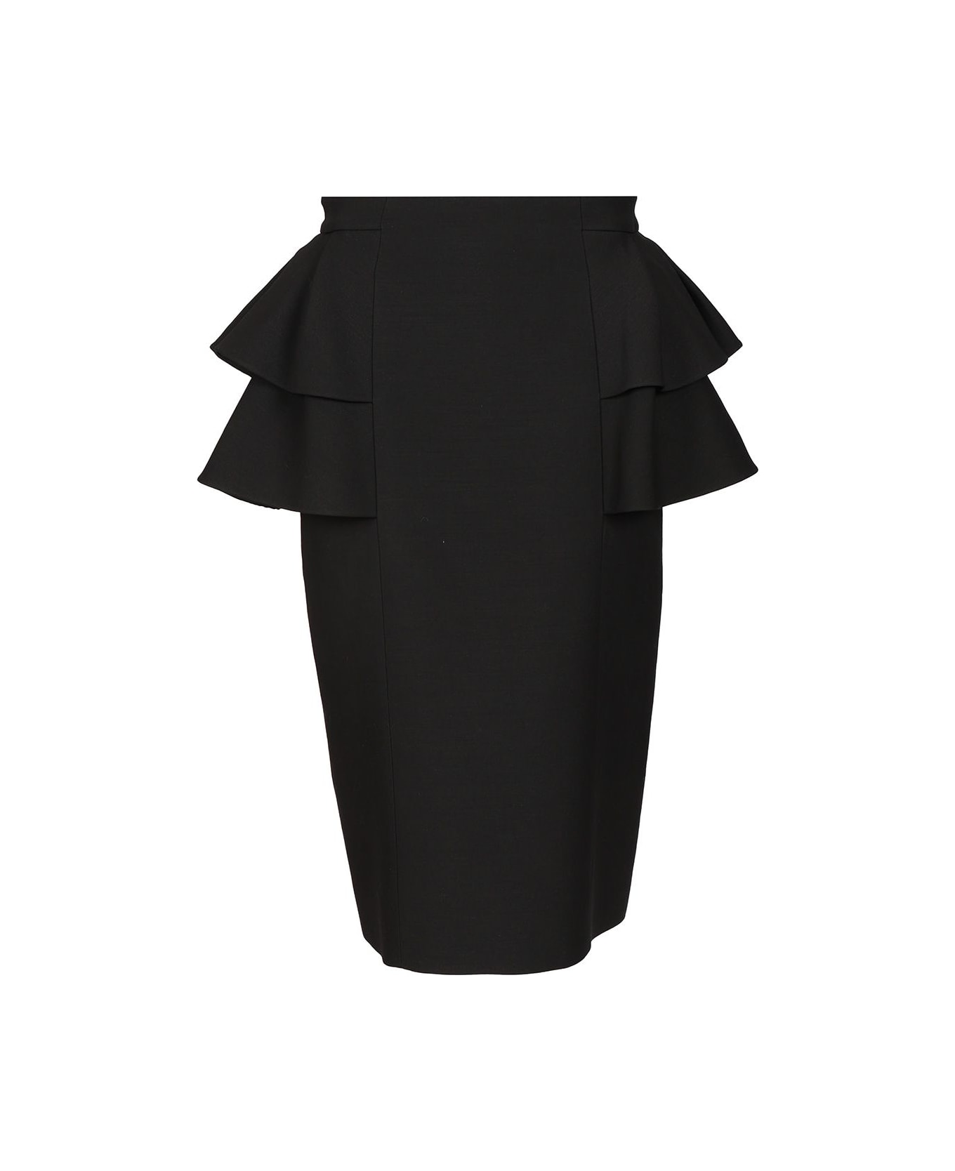 Valentino Crepe Couture Midi Skirt - Black