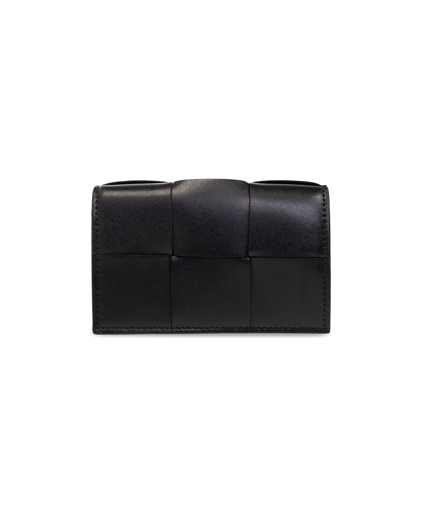 Bottega Veneta Flap Card Case - BLACK